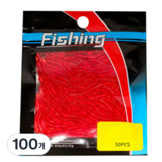 피싱라이트 입질폭발 생명감 넘치는 가짜지렁이, 100개, 20g