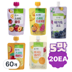 풀무원 풀스키친 과채음료 5가지맛 20EA 어린이음료, 100ml, 60개