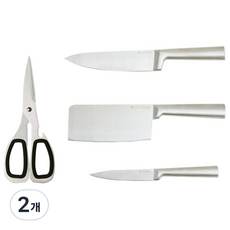 이놀 쉐프 마스터 올 스텐 4종 칼 가위 세트, 2개, 칼 3종 가위