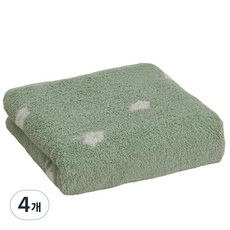 코에르 오가닉 에버닌 그린 타월 40수 코마사, 4개, 플로라(Flora)