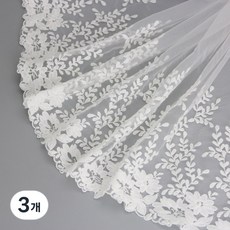 (1야드/롤) 폭 30cm 망포 수용 레이스 의상 디자인 속옷에 웨딩 헤어 액세서리 제작 DIY, 3개, White