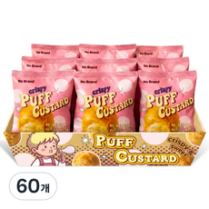 스낵큐 노브랜드 과자, 60개, 크리스피퍼프 커스타드
