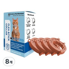 Kuchae 애완동물 방충 목걸이 모기 진드기 퇴치 차단 필수템, 고양이 오렌지38cm, 8개