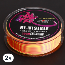FTK 200M 찌낚시 라인 - 내마모성 원줄 / 갯바위 낚시용, 2개, 주황색