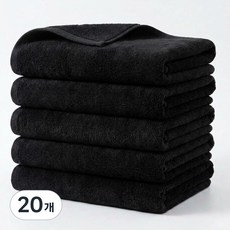 융풍 코랄플리스 극세사 세면수건 5매 40x80 데일리 부드러운 흡수 타월, 20개, 블랙