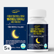 네추럴슬립 식물성 멜라토닌 테아닌 세타웨이브 HACCP 식약처인증 1정당 2mg 특허원료 사용, 5개, 60정
