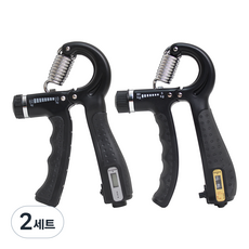노스바이크 카운트 손 악력기 손가락 완력기 2P NB-, 2세트, 블랙 + 블랙 (NB-072)