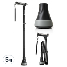 [안전인증]닥터실버존 성인용 지팡이 노인 여성 접이식 의료용 초경량 환자용 남성용 여성용, 5개