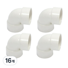 JG산업 (정품) 국산 PVC 엘보 ㄱ자 앨보 90도 75파이 75A 75mm 연결 엘보, 16개