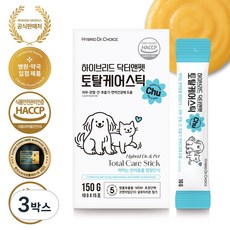 닥터앤펫 토탈케어스틱 Chu 짜먹는 강아지 고양이 피부 면역 관절 호흡기 강아지 고양이 영양제 보양 간식, 3박스, 종합영양제, 15회분
