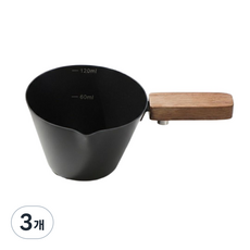 카페마스터 스텐 우드핸들 샷잔 120ml 에스프레소 샷잔 홈카페, 3개, 블랙 3개, 블랙