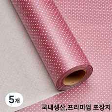 종이 롤 선물 포장지 땡땡이롤 10m, 5개, 03.진팥색