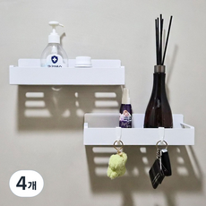 루미윤 자석 수납함 현관문 냉장고 세탁기 자석선반, 4개, 화이트