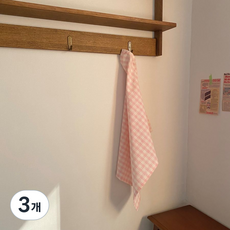 체크 키친크로스 고리디자인 다용도덮개 국내생산 12color, 3개, 5) 연핑크