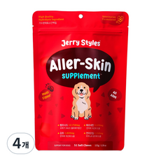 동물병원 강아지 피부 피모 영양제 제리스타일스 알러스킨 파우치 51chews, 51정, 피부/피모, 4개