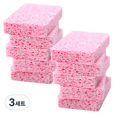 엠피가드 무흠집 드라이 천연 셀룰로스 주방 친환경 펄프 수세미 스펀지, 10개, 3세트
