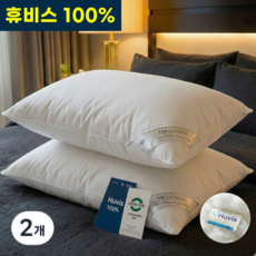 담은일상 휴비스 5성급 호텔 베개 빨아쓰는 지퍼형 높이조절 무형광, 2개, 화이트