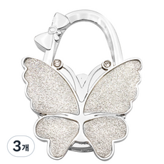 로띠상점 나비 휴대용 가방걸이 가방후크 키링, 3개, 나비 화이트