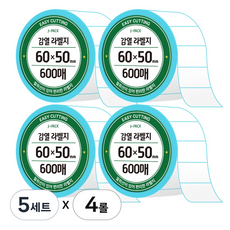 제이팩 감열 롤 라벨지 60 x 50mm 600매 4개, 5세트