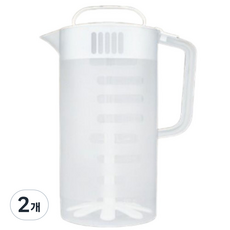 카페마스터 업소용 믹싱피처 2리터 반투명 업소용 카페용 계량컵 대용량 소스 혼합통, 2개, 믹싱피처2L