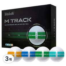 볼빅 골프공 M트랙 엠트랙 360도 고반발 1더즌, 4컬러라인, 12개입, 3개