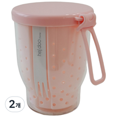[헤이두 홈] 더 넉넉한 후르츠 팟 샐러드 밀프랩 용기 런치팟 프루트팟, 2개, 핑크