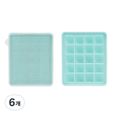 네오실리 국산 프리미엄 실리콘 얼음틀 다진마늘 이유식 냉동틀, 6개, 민트