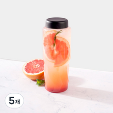 트위스트 보틀 차량용 텀블러 아이스커피컵, 5개, 1L, 버블캡검정