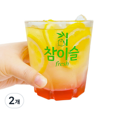 참이슬 컬러 한방울잔 대형 왕 소주잔 진로, 2개, 레드