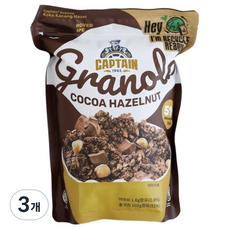 캡틴 그래놀라 코코아헤이즐넛, 3개, 200g