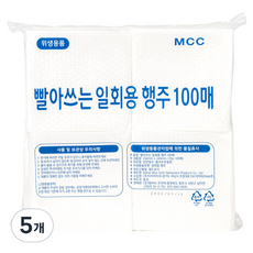 빨아쓰는 일회용 행주 다목적 키친타올 고급형 일반형 주방 식탁 데코 위생 행주, 일반형(화이트), 5개, 100매