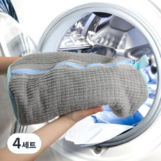 엔엔 고급 운동화 세탁망 손상없이 세탁 가능한 부드러운 천세탁망, 그레이, 4세트