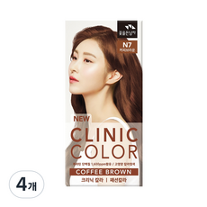 꽃을든남자 크리닉 새치 염색약, N7 커피브라운, 4개