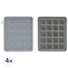 네오실리 국산 프리미엄 실리콘 얼음틀 다진마늘 이유식 냉동틀, 4개, 그레이