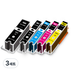 잉크다파라 캐논 호환잉크 PGI-980 CLI-981 XL 세트, 3세트, 대용량/5색(포토블루X)