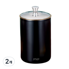 품앤판 스테인리스 냄새차단 뚜껑 재떨이, 2개, 검정