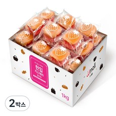 부드럽고 촉촉한 한입 카스테라 빵 딸기맛, 2박스, 1kg