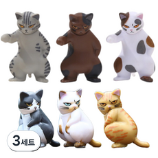 루캔필 귀여운 조폭 불량배 고양이 피규어 6종, 3세트
