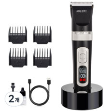 에이블미 전문가용 프로 애견 반려동물 이발기, 2개, 블랙
