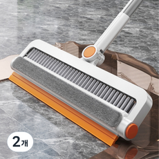 마켓띵 다기능 슬림 방충망 유리 욕실 바닥 청소솔, 화이트오렌지, 2개