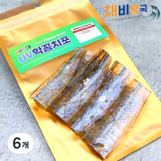 채비왕국 UV 축광 학꽁치포 삼봉 생미끼 한치 쭈꾸미 갑오징어, 6개, 24.5g