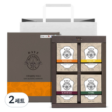 [본사직영] 다예 블렌딩 하모니 4종 티백 선물세트 쇼핑백+캐모마일 오렌지+루이보스 레몬+바나바 돼지감자+녹차 뽕잎, 2세트