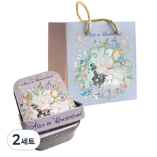 리커버 감성 틴케이스 | 다용도 보관함, (싱글+패키지)라일락 틴케이스+쇼핑백, 2세트