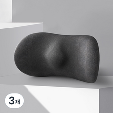 레디박스 고급 메모리폼 차량 의자 허리쿠션 보호대, 블랙, 3개