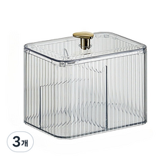 화장솜 정리함 욕실 정리함 다용도수납함 위생정리 감각디자인 욕실메이크업, 투명한 백색, 3개