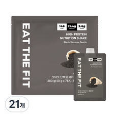 잇더핏 단백질 쉐이크 1주플랜 흑임자맛, 21개, 40g