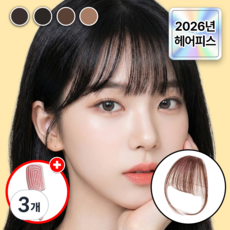에어릴리 시스루뱅 내츄럴핏 여성 앞머리 가발 헤어피스, 3개, 시스루뱅-라이트브라운