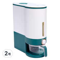 헬로제인 버튼식 밀폐 계량 쌀통, 로얄 그린, 2개