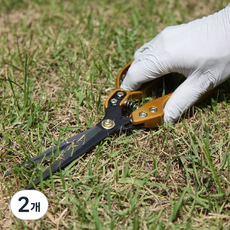 케이비몰 고급 잔디가위 전지가위 긴날 잡초제거 원예용, 2개