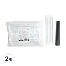 아이엠그리너 라이트 PLA 빨대 종이 개별 포장 블랙, 2개, 100개입